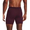 imageUnder Armour Mens MultiPack Performance Tech Mesh Boxerjock Brief 6quot Inseam AllDay Comfort600 Dark Maroon   Mod Gray