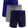 imageUnder Armour Mens MultiPack Performance Tech Mesh Boxerjock Brief 6quot Inseam AllDay ComfortMidnight Navy  Core 3 Pack