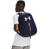 imageUnder Armour UnisexAdult Hustle Sport Backpack  Midnight Navy 410Metallic Silver  One Size Fits AllMidnight Navy 410Metallic Silver