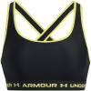 imageUnder Armour Womens Crossback Mid Impact Sports Bra003 Black   Lime Yellow