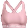 imageUnder Armour Womens Crossback Mid Impact Sports Bra647 Prime Pink   White