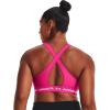 imageUnder Armour Womens Crossback Mid Impact Sports BraElectro Pink 695White
