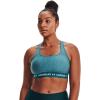 imageUnder Armour Womens Crossback Mid Impact Sports BraLegion Blue Light Heather 400Breeze