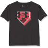 imageUnder Armour Boys Short Sleeve Shirt Crewneck Lightweight and BreathableSp22 Black Baseball