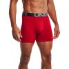 imageUnder Armour Mens Charged Cotton 6inch Boxerjock 3PackRed  Academy  Mod Gray Medium Heather