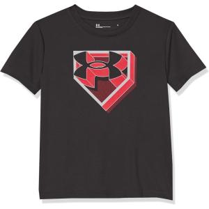 imageUnder Armour Boys Short Sleeve Shirt Crewneck Lightweight and BreathableSp22 Black Baseball