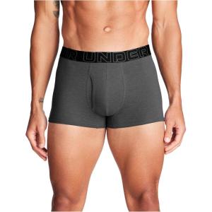 imageUnder Armour Mens 3Pack Performance Cotton Boxer Brief 3quot Inseam AllDay Comfort ampamp UltraSoftCastlerock Heather  Core