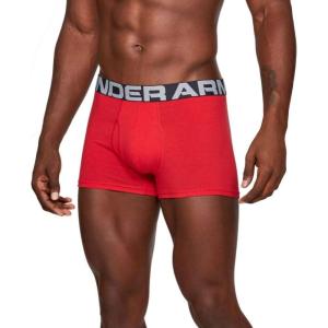 imageUnder Armour Mens 3Pack Performance Cotton Boxer Brief 3quot Inseam AllDay Comfort ampamp UltraSoftRed 600Mod Gray Medium Heather