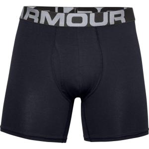 imageUnder Armour Mens 3Pack Performance Cotton Boxer Brief 6quot Inseam AllDay Comfort ampamp UltraSoftBlack 001Black