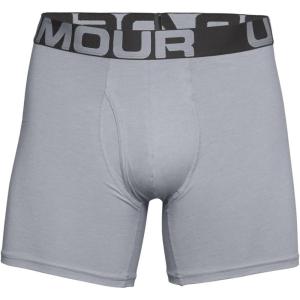 imageUnder Armour Mens 3Pack Performance Cotton Boxer Brief 6quot Inseam AllDay Comfort ampamp UltraSoftMod Gray Medium Heather 011Mod Gray Medium Heather