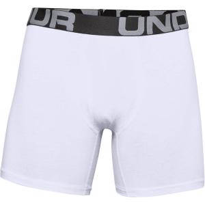 imageUnder Armour Mens 3Pack Performance Cotton Boxer Brief 6quot Inseam AllDay Comfort ampamp UltraSoftWhite