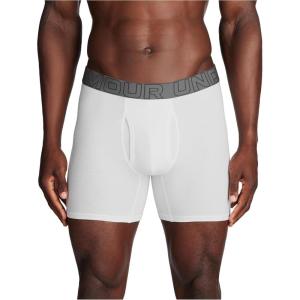imageUnder Armour Mens 3Pack Performance Cotton Boxer Brief 6quot Inseam AllDay Comfort ampamp UltraSoftWhite Solid  Core