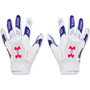 imageUnder Armour Mens F9 Nitro Novelty Football Gloves102 White  Royal  Red