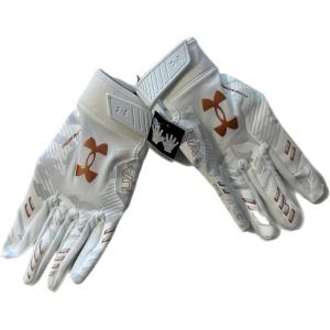 imageUnder Armour Mens F9 Nitro Novelty Football Gloves103 White  White  Metallic Copper