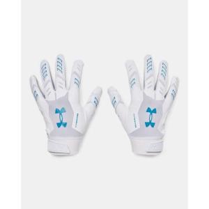 imageUnder Armour Mens F9 Nitro Novelty Football Gloves105 White  Distant Gray  Metallic Taupe