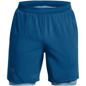 imageUnder Armour Mens Launch Run 7quot 2in1 Shorts426 Varsity Blue  Blizzard  Reflective