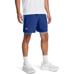 imageUnder Armour Mens Launch Run 7quot 2in1 Shorts432 Tech Blue  Horizon Blue  Reflective