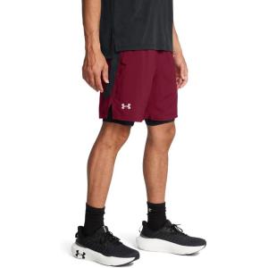 imageUnder Armour Mens Launch Run 7quot 2in1 Shorts625 Cardinal  Black  Reflective