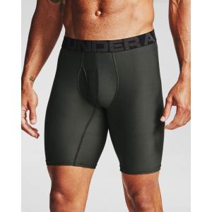 imageUnder Armour Mens MultiPack Performance Tech Mesh Boxerjock Brief 6quot Inseam AllDay ComfortBaroque Green 310Jet Gray