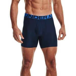 imageUnder Armour Mens Standard Tech 6quot Boxerjock MultipackAcademy Blue 409Blue Circuit
