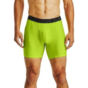 imageUnder Armour Mens Standard Tech 6quot Boxerjock MultipackGreen Citrine 394Baroque Green