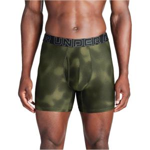 imageUnder Armour Mens Standard Tech 6quot Boxerjock MultipackGrove Green Haze Print 3 Pack