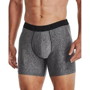 imageUnder Armour Mens Tech 6inch Boxerjock 1Pack017 Jet Gray Medium Heather   Black
