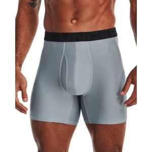 imageUnder Armour Mens Tech 6inch Boxerjock 1Pack465 Harbor Blue   Jet Gray