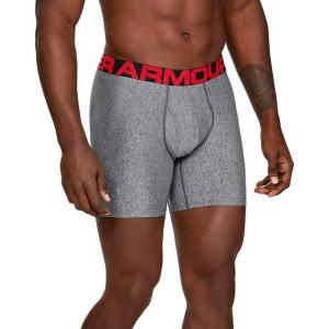 imageUnder Armour Mens Tech 6inch Boxerjock 1PackJet Gray Light Heather 012Red