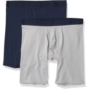imageUnder Armour Mens Tech Mesh 9quot Underwear 2 PackAcademy Blue 408Mod Gray