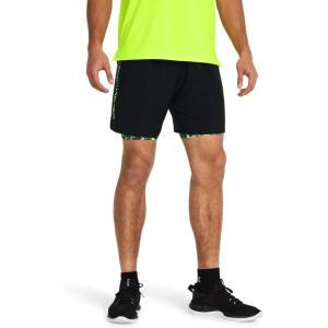 imageUnder Armour Mens Woven Wordmark Shorts002 Black   Highvis Yellow