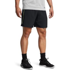 imageUnder Armour Mens Woven Wordmark Shorts004 Black   Morph Green