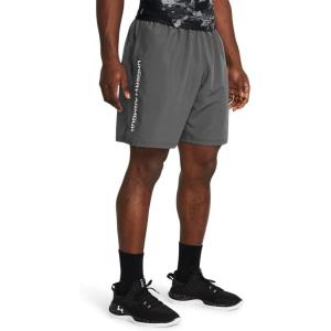 imageUnder Armour Mens Woven Wordmark Shorts025 Castlerock   White