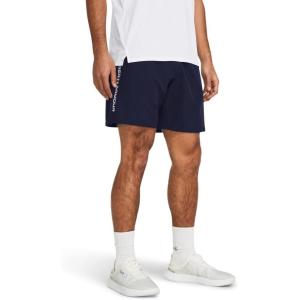 imageUnder Armour Mens Woven Wordmark Shorts410 Midnight Navy   White