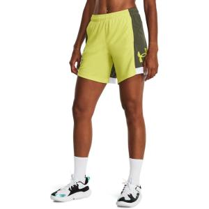 imageUnder Armour Womens Baseline 6quot Basketball Shorts743 Lime Yellow  Marine Od Green  Lime Yellow