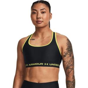 imageUnder Armour Womens Crossback Mid Impact Sports Bra003 Black   Lime Yellow