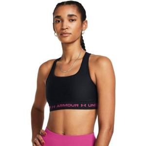 imageUnder Armour Womens Crossback Mid Impact Sports Bra004 Black  Black  Astro Pink