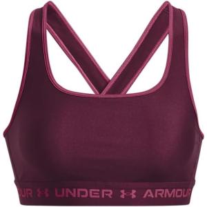 imageUnder Armour Womens Crossback Mid Impact Sports Bra572 Purple Stone   Charged Cherry