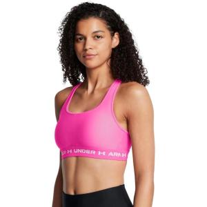 imageUnder Armour Womens Crossback Mid Impact Sports Bra656 Rebel Pink  Rebel Pink  White