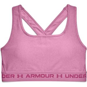 imageUnder Armour Womens Crossback Mid Impact Sports BraPlanet Pink Light Heather 680Pink Quartz