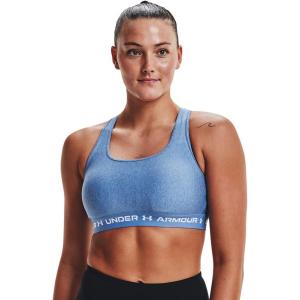 imageUnder Armour Womens Crossback Mid Impact Sports BraRiver Light Heather 488White