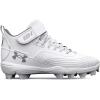 imageUnder Armour Boys Harper 7 Mid Junior Rubber Molded Cleat Baseball Shoe100 WhiteWhiteMod Gray