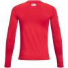 imageUnder Armour Boys HeatGear LongSleeve TShirt600 Red   White