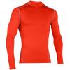 imageUnder Armour Mens ColdGear Armour Compression Mock LongSleeve TShirtDark Orange Steel