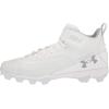 imageUnder Armour Mens Harper 7 Mid Rubber Molded Baseball Cleat Shoe100 WhiteWhiteMod Gray