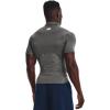 imageUnder Armour Mens HeatGear Comp Mock Short Sleeve TShirtCarbon Heather 090Black