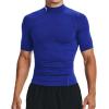 imageUnder Armour Mens HeatGear Comp Mock Short Sleeve TShirtRoyal 400White
