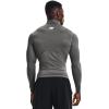 imageUnder Armour Mens Heatgear Armour Mock Long Sleeve TshirtCarbon Heather 090Black