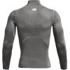 imageUnder Armour Mens Heatgear Armour Mock Long Sleeve TshirtCarbon Heather 090Black