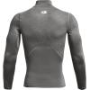 imageUnder Armour Mens Heatgear Armour Mock Long Sleeve TshirtCarbon Heather 090Black